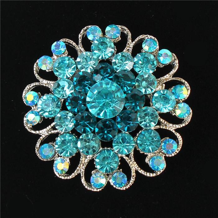 Crystal Flower Brooch