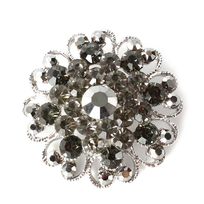 Crystal Flower Brooch