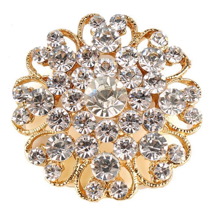 Crystal Flower Brooch