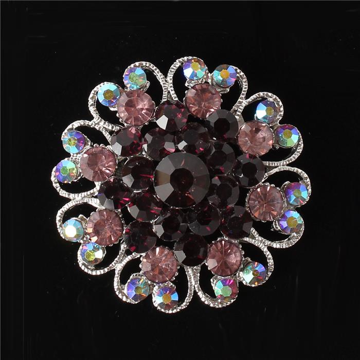 Crystal Flower Brooch