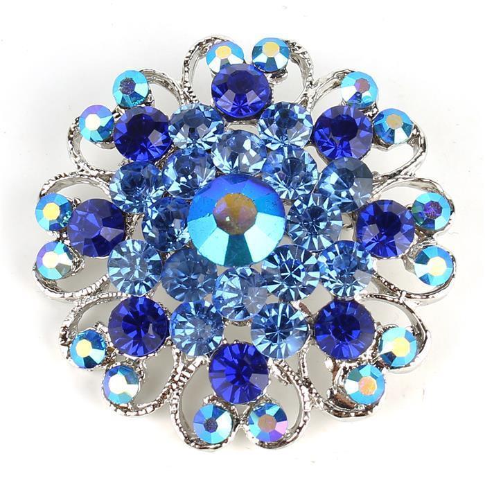 Crystal Flower Brooch