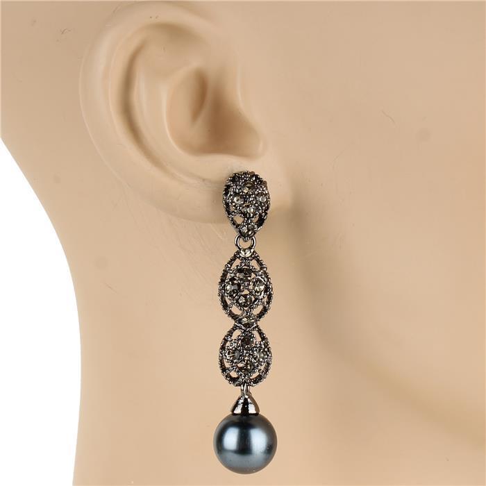 Crystal Pearl Drop Earring