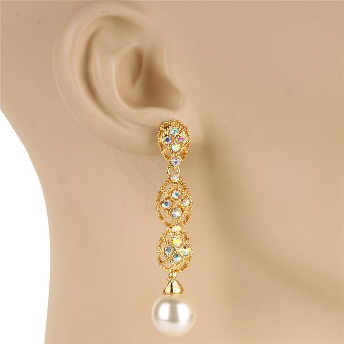 Crystal Pearl Drop Earring