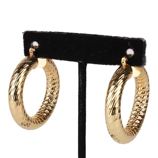 40mm Metal Textured Hoop Earring