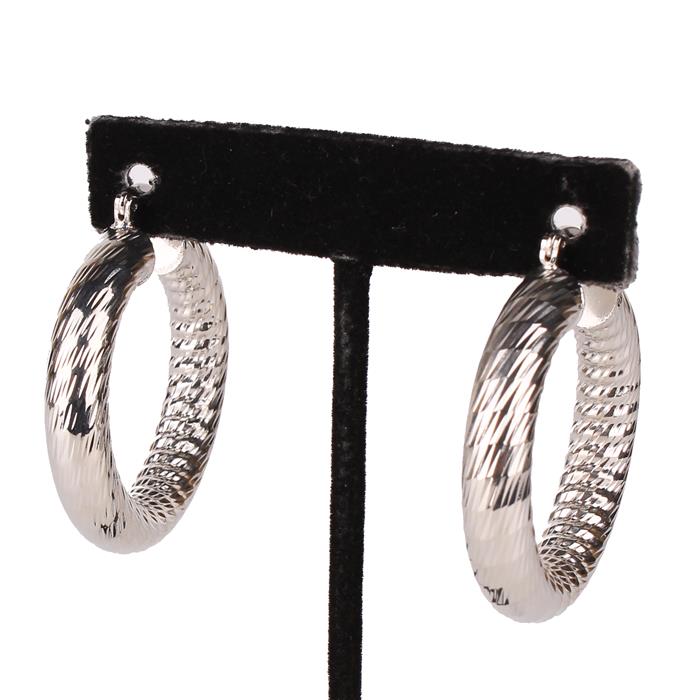 40mm Metal Textured Hoop Earring