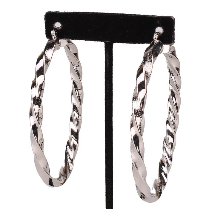 80mm Metal Oval Twisted Hoop Earring