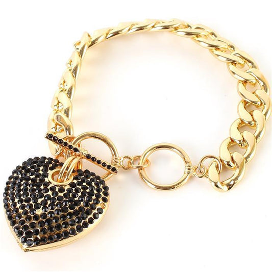 Heart Pendant Chain Bracelet