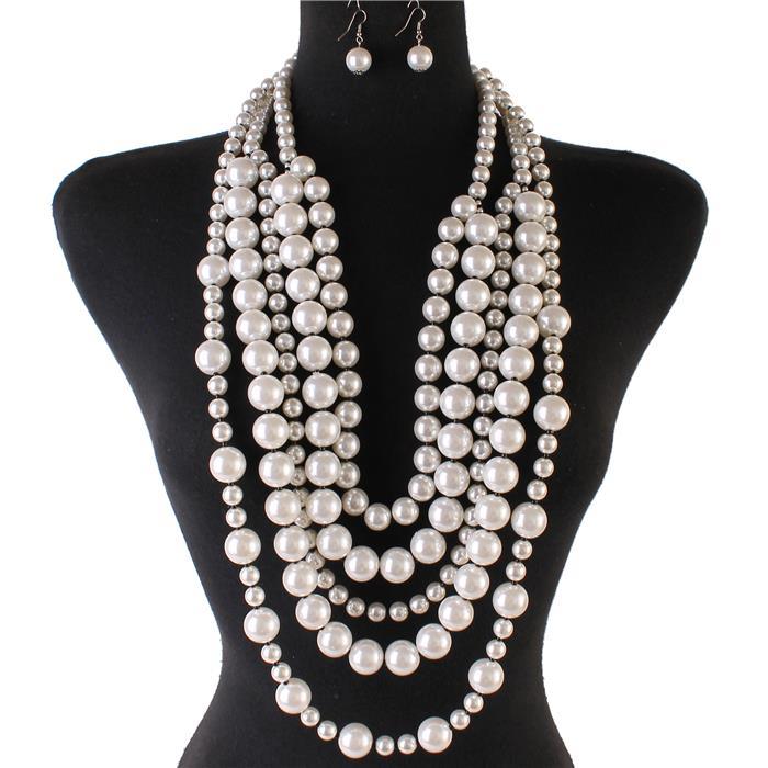 Pearls Drop  Choker Necklace Set