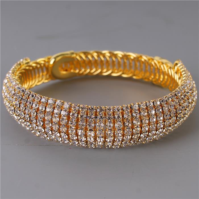 Rhinestones Casting Bangle Bracelet