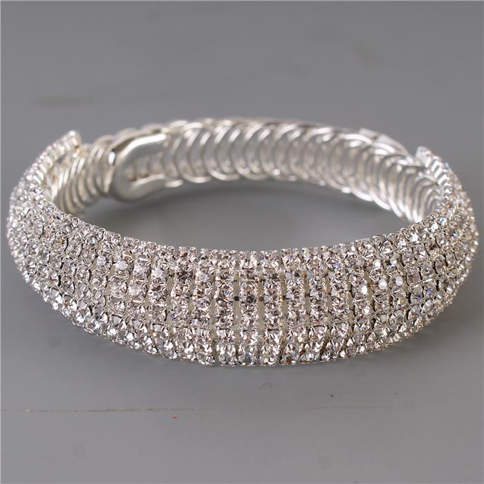 Rhinestones Casting Bangle Bracelet