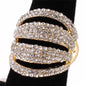 Rhinestones 4 Ln Layereds Ring