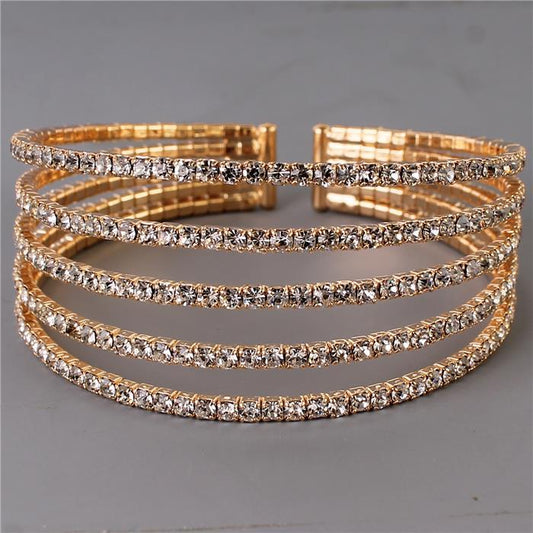 Rhinestones Layereds Bangle Bracelet