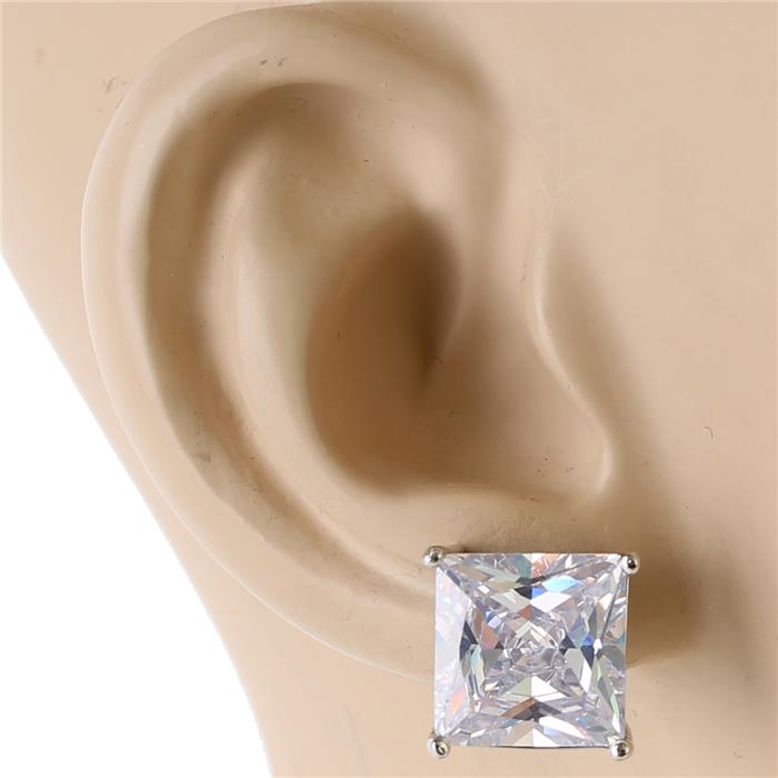 11mm Cubic Zirconia Square Earring