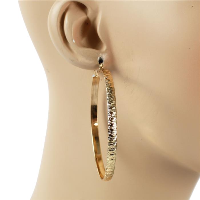 60 MM Diamond Cut Hoop Earring