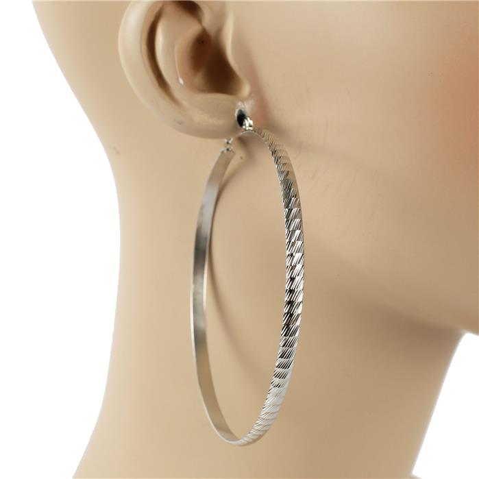 80 MM Diamond Cut Hoop Earring