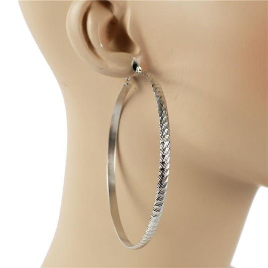 80 MM Diamond Cut Hoop Earring