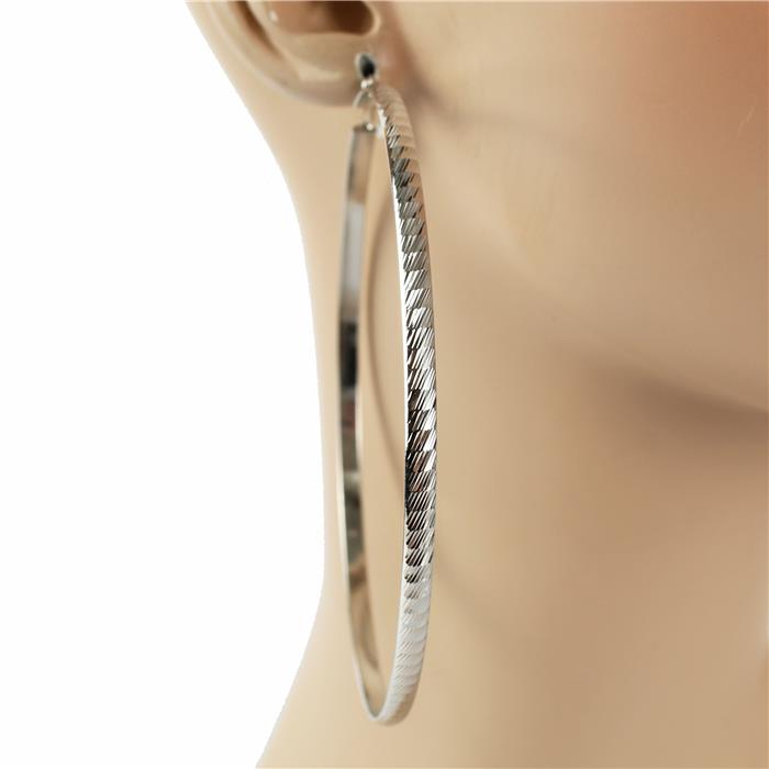 100 MM Diamond Cut Hoop Earring