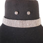 Rhinestones Seven Lines Choker Necklace Set