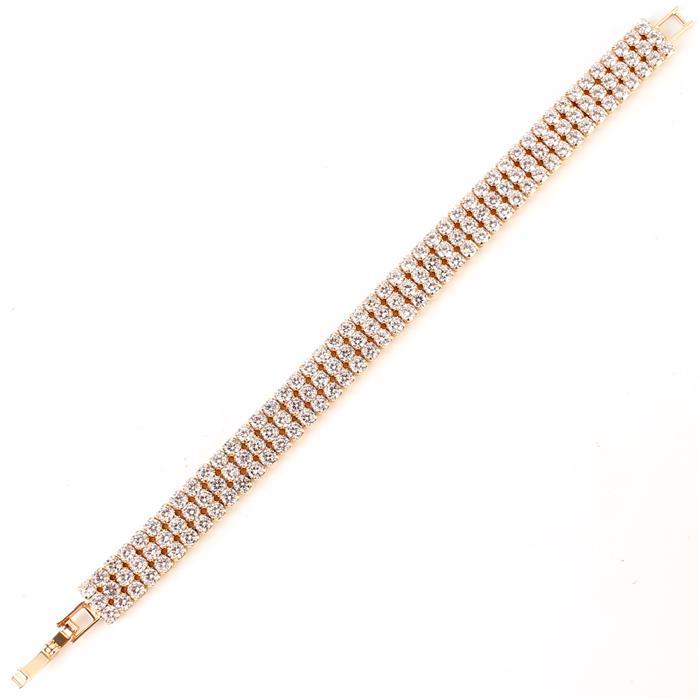 Cubic Zirconia 3 Lines Bracelet