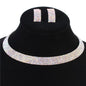 Rhinestones Five Lines Choker Necklace Set