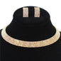 Rhinestones Five Lines Choker Necklace Set