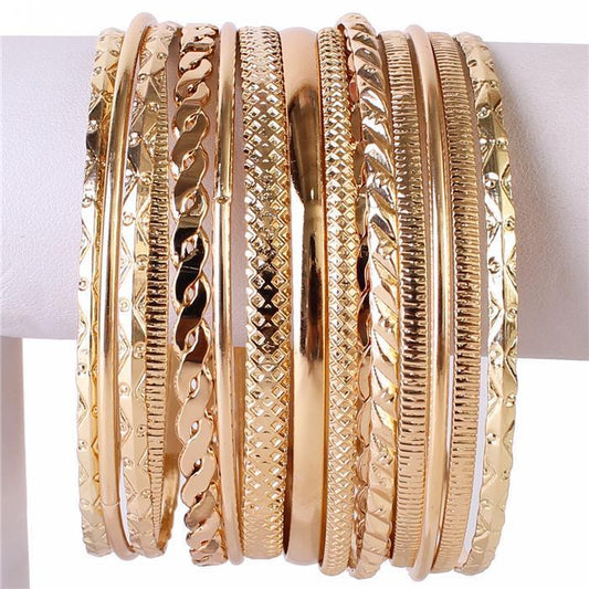 Metal Braid Shape Multilayereds Bangle