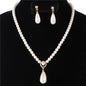 Tear Pendant Peral Necklace Set