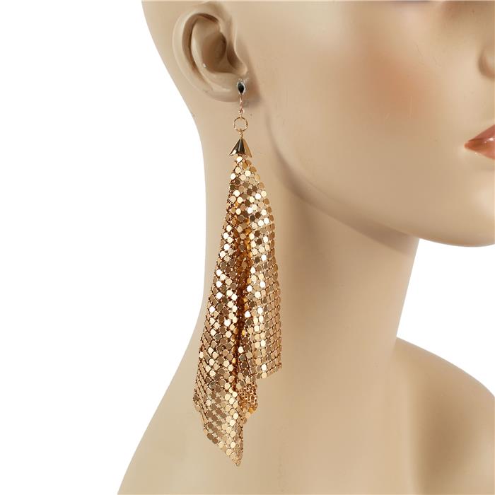 Metal Mesh Long Earring