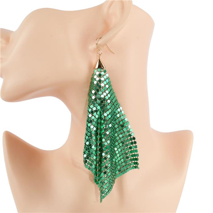 Metal Mesh Long Earring