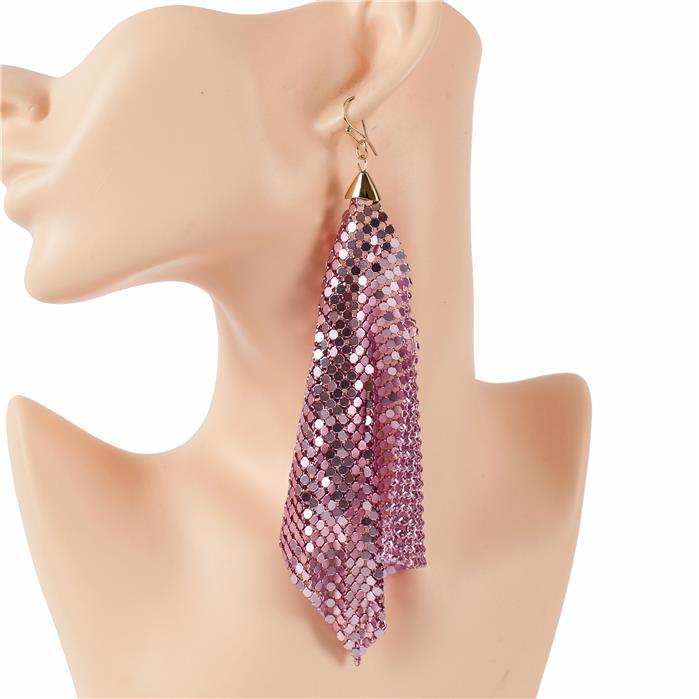 Metal Mesh Long Earring