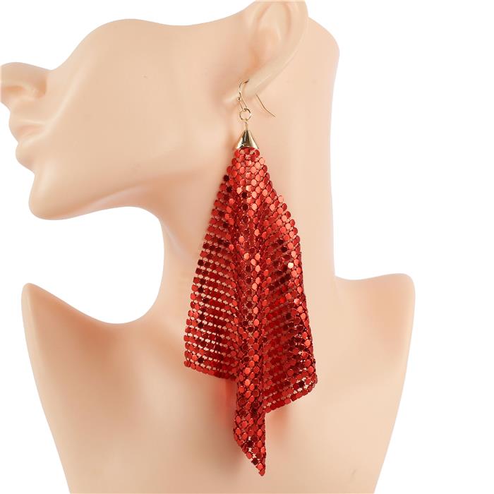 Metal Mesh Long Earring