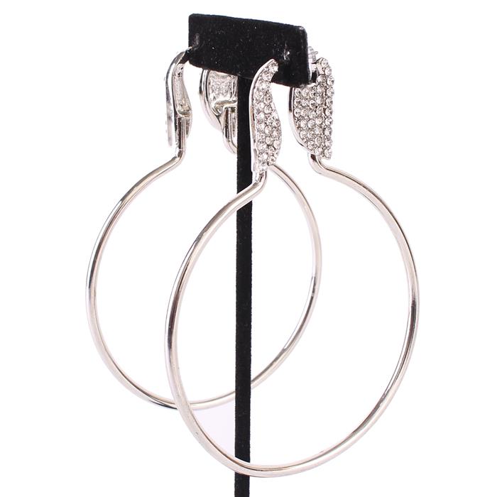 Metal Rhinestone Hoop Earring