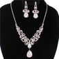 Rhinestones Teardrop Butterfly Necklace Set