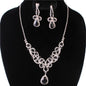 Rhinestones Teardrop Butterfly Necklace Set