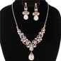 Rhinestones Teardrop Butterfly Necklace Set