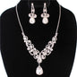 Rhinestones Teardrop Butterfly Necklace Set