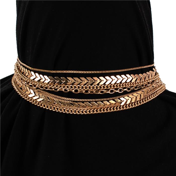 Fashion Metal Link 8 Row Choker