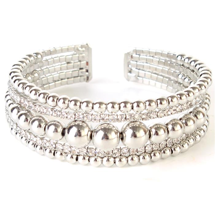 5 Line Metal Beads Bracelet