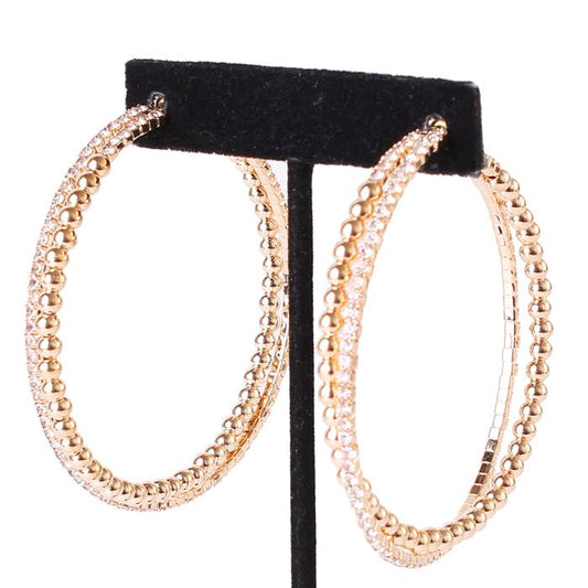 60 MM Metal Beads Hoop Earring