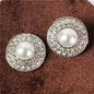 Crystal Round Pearl Clip-On Earring