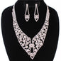 Rhinestones Casting Flower Necklace Set