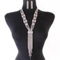 Rhinestones Long Necklace Set