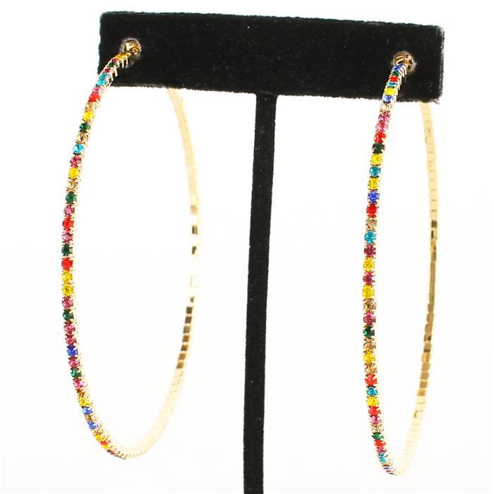 80mm Rhinestone Hoop Earring