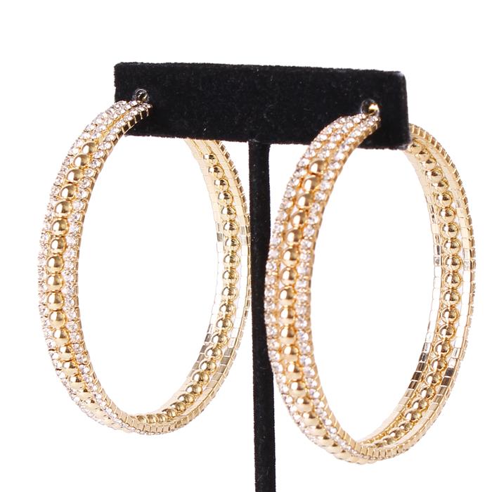 60MM Rhinestone Hoop Earring