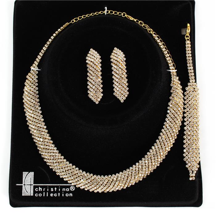 3 PCS Rhinestones Necklace Set