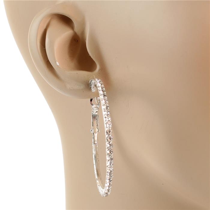 Rhinestone Hoop Earring