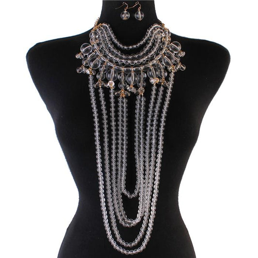 Fashion Clear Balls Necklace Set