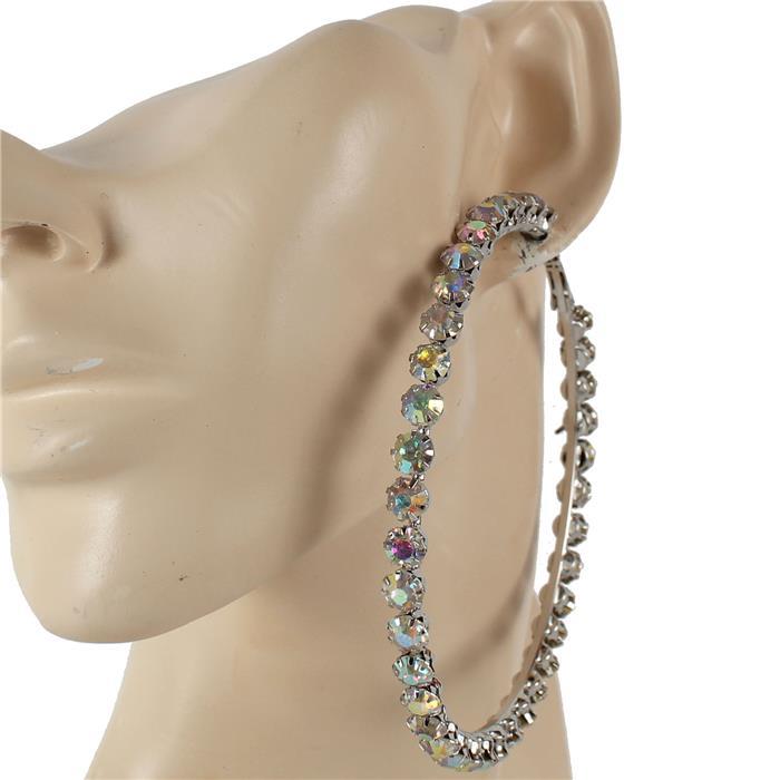 80mm Crystal Hoop Earring