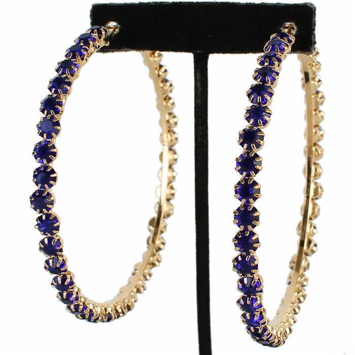 80mm Crystal Hoop Earring