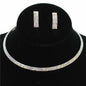 Rhinestones Two Lines Choker Necklace Set